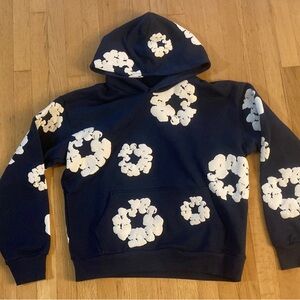 Denim Tears “The Cotton Wreath” Hoodie Navy Size Medium